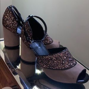 Jeffrey Campbell Bibiana glitter sandal size 9.5